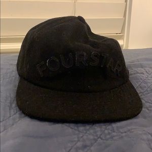 Four star wool strap back hat